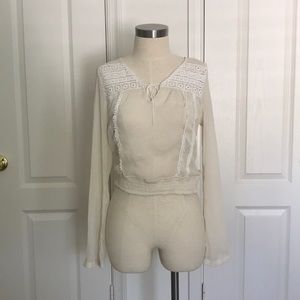 American Rag Long Sleeve Sheer Top